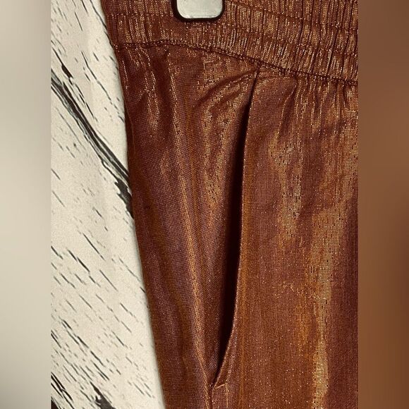 J Crew Pull On Pants Copper Metallic Cotton Blend Size 2 - Picture 4 of 9